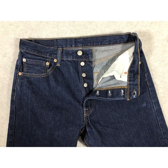 Levi's 501xx Jeans Mens 34x30 (Fits 31x27) Blue Denim Button Fly Dark Wash - Picture 2 of 16